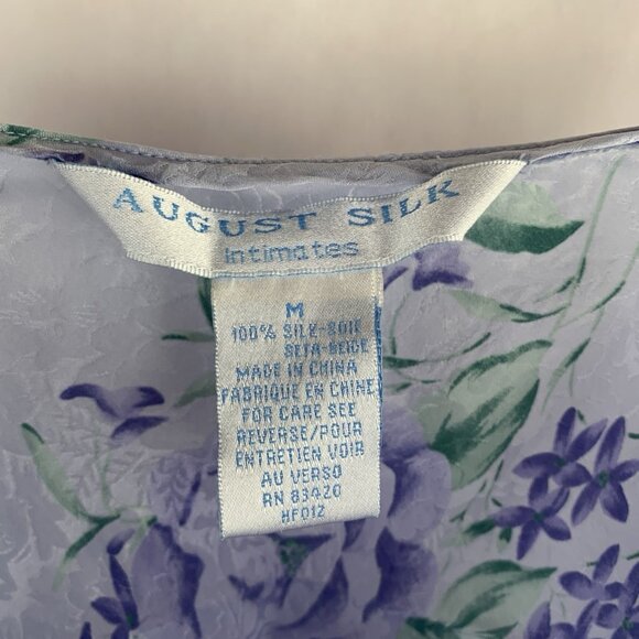 August Silk Womens Vintage Y2K Slip Dress Sz Medium Blue Floral Cottagecore Boho - Picture 4 of 14